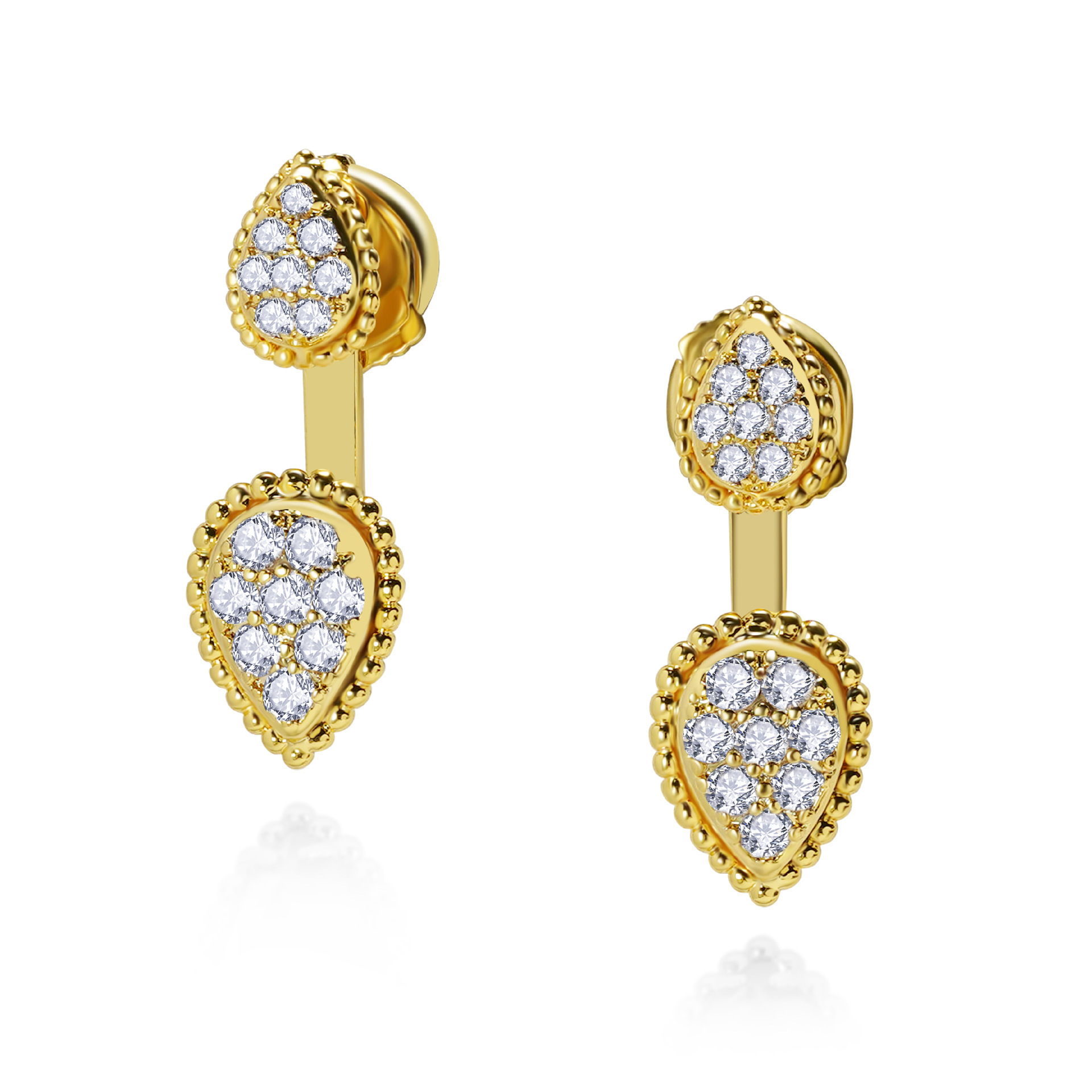fashionable brand earrings drop-shaped