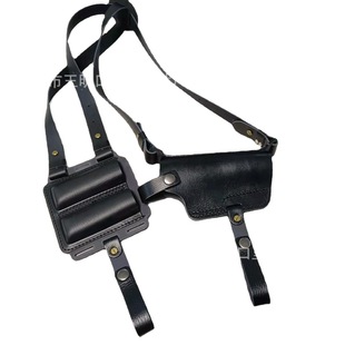 Genuine Leather Hidden Double Underarm Backpack Double Magazine Bag Universal Waist Cover 1911 Glock 365
