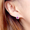 Tourmaline fashionable earrings, internet celebrity, diamond encrusted