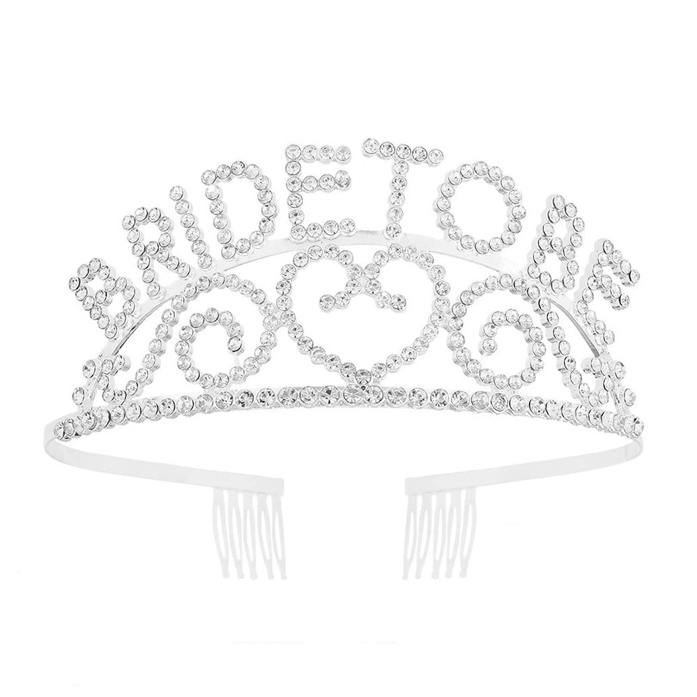 Золотая блестящая лента с надписью BRIDE, корона для невесты, праздничное декоративное украшение, лямка, аксессуар для вечеринок
