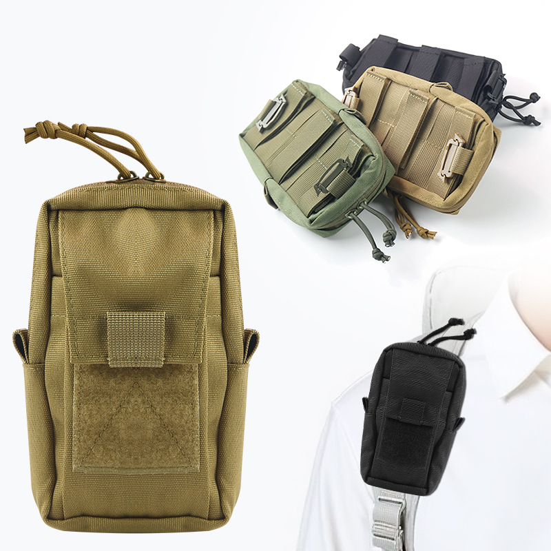 Cross-Border Outdoor Tactical Shoulder Strap Mobile Phone Bag Multi-Functional Military Fan Outdoor Sports Bag First Aid Tactical Bag Mobile Phone Bag