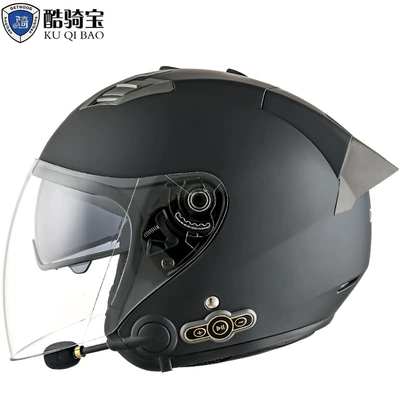 Helmet Helmet Cross Border, Motosiklet kaskı (dəbilqə) - matte-black-double-lens-gray-tail-m