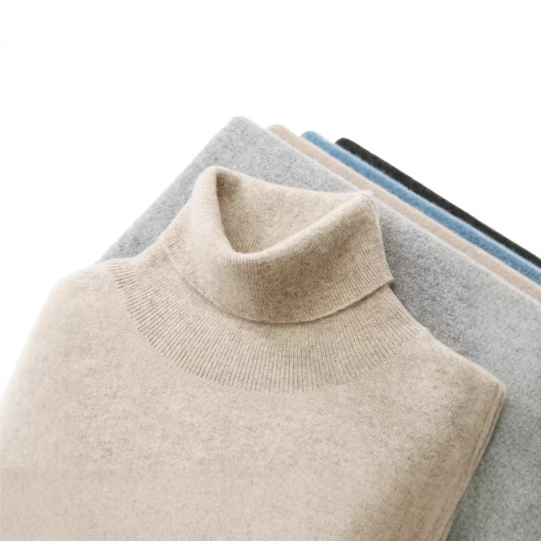 一线成衣100%纯羊毛衫男高领宽松薄款套头针织羊绒毛衣无缝打底衫