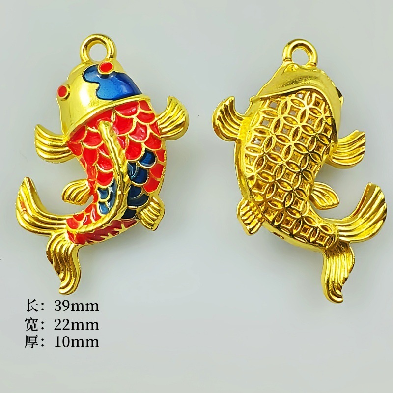 古法金珐琅五福圆满如意招财猫饰品吊坠diy项链钥匙挂件汽车配件|undefined