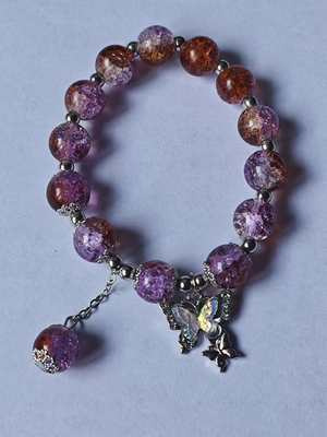 S012-jade butterfly bracelet [purple coffee]
