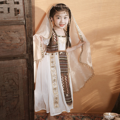 Chinese-style dress for girls, summer princess skirt, children's women's ethnic-style dress, children's clothing, dance dress, high-end set, wholesale