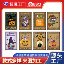 复古万圣节铁皮画欧美复古金属挂件 新款无框金属家居装饰画批发
