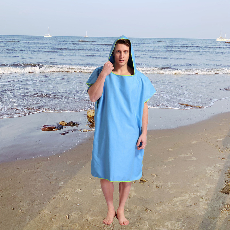 Spot wholesale outdoor dressing quick drying parent-child Beach bathrobe printing adult children can wear bath towel cape