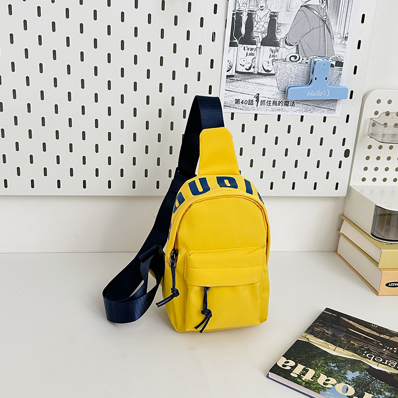 Moda coreana para niños mochila de pecho simple ocio de color sólido para niños niñas viajar bebé mochila de hombro