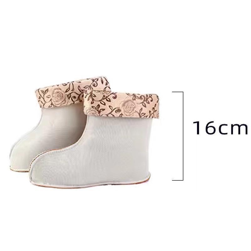 Comercio exterior zapatos de lluvia de color sólido para mujeres adultas al aire libre bosque lluvioso a prueba de agua anti-deslizante zapatos de agua de lana calentamiento botas de lluvia