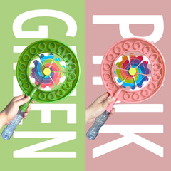 Bubble Stick for Kids Mixed Windmill Bubble Machine Park Stool Toy Bubble Blower Outdoor Toy Cartoon Bubble Stick