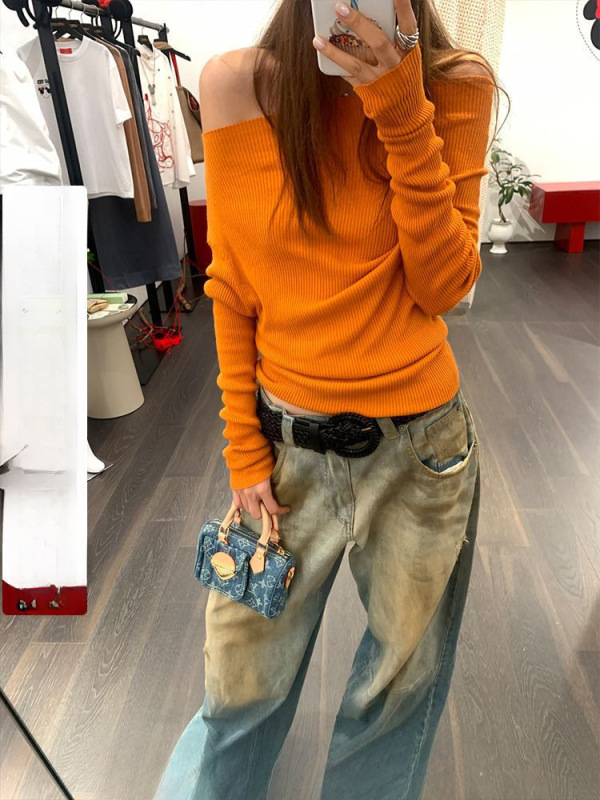 Ranwear色彩高材生 多种穿法年度挚爱轻软亲肤针织衫上衣女秋均码|undefined