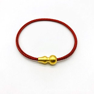 2.5mm rope thick steel wire hoist bracelet red rope steel wire transfer bead hand rope leather rope hard gold lovers can wear