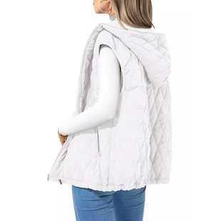 Europe and the United States cross-border Amazon 2024 autumn and winter new ladies hooded cotton-padded vest light vest warm cotton-padded jacket outside