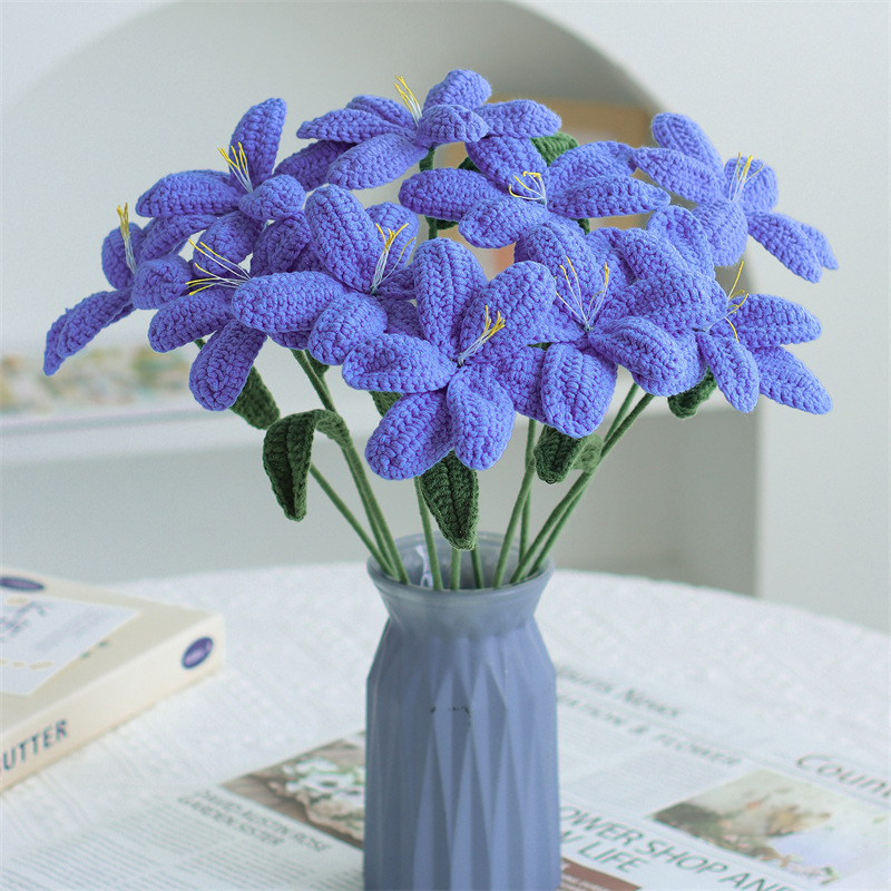 クロスボーダーの手編みの完成品の小さい花束は花の毛糸のメリヤスの花束を模倣します。|undefined