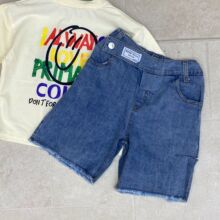【清仓特价不退不换】邦诚夏季新款中小童破洞牛仔中裤K239