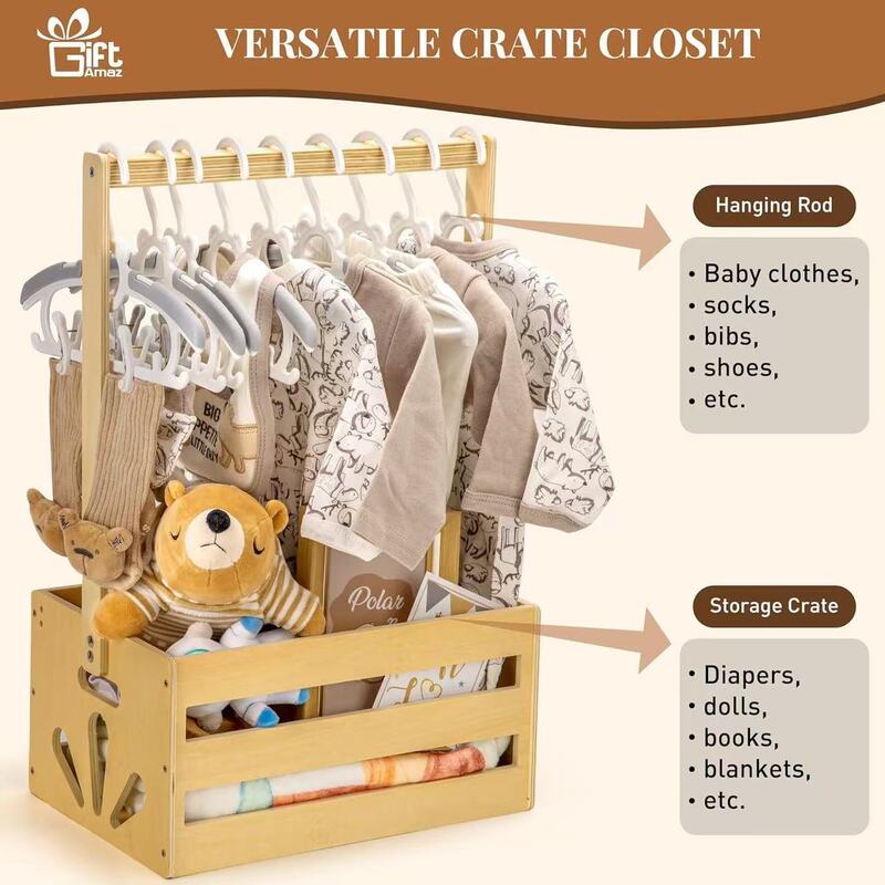 Cross-Border Household Wooden Baby Bath Supplies Storage Basket with Handle, Baby Clothing Storage Box, Toy Storage Rack Cross-Border Household Wooden Baby Bath Supplies Storage Basket with Handle, Baby Clothing Storage Box, Toy Storage Rack