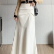 Umbrella skirt irregular suit skirt women's spring draping large hem pleated high waist sheath fishtail dress cross-border