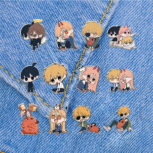Cross-border Chainsaw Man Electric times Pawa haokawa qiumachima collar pin anti-light buckle brooch women