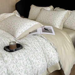 A類新中式100萊賽爾天絲四件套高檔床單被套冰絲涼感裸睡床上用品