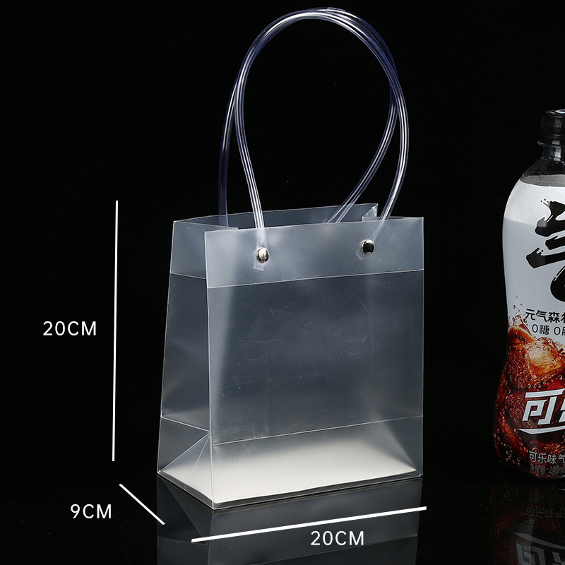 Spot pp bolso de mano transparente bolsa de regalo de plástico de pvc esmerilado bolsa de regalo de mano de boda logotipo personalizado a granel image 12