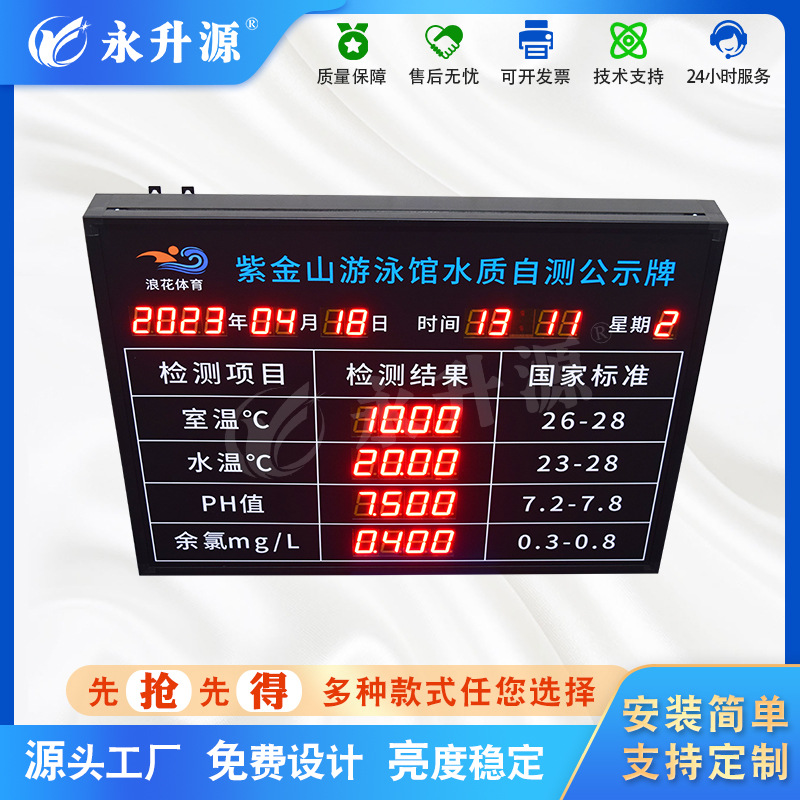 ��Ӿ��ˮ��ˮ�¼�⹫ʾ��PH��������ֵLED�������ʱ����ʾ��