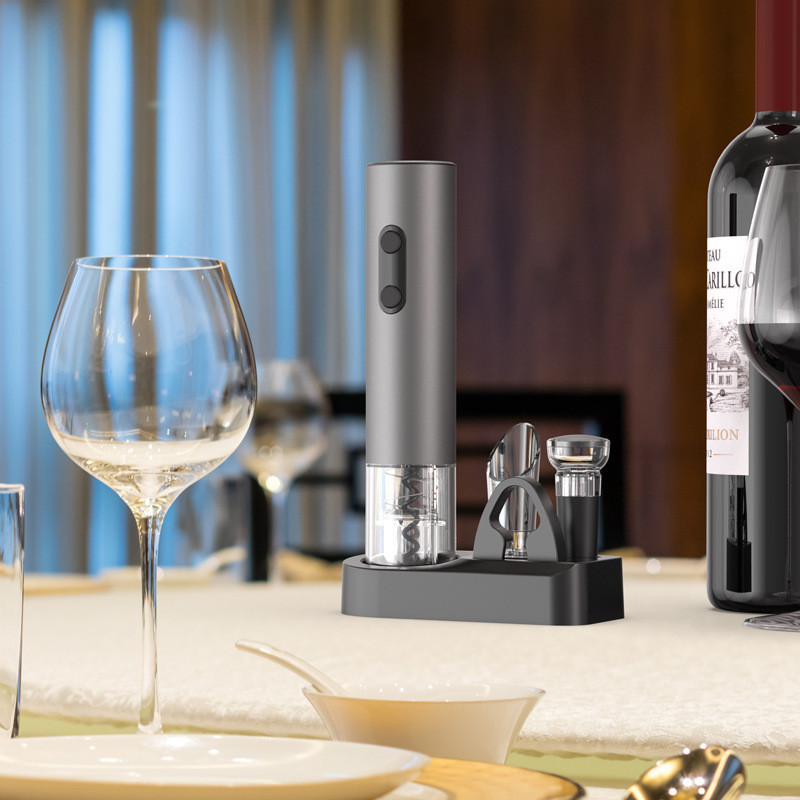 Abrebotellas de vino tinto recargable abrebotellas eléctricas abrededor automático corcho de vino tinto decantador juego de caja de regalo