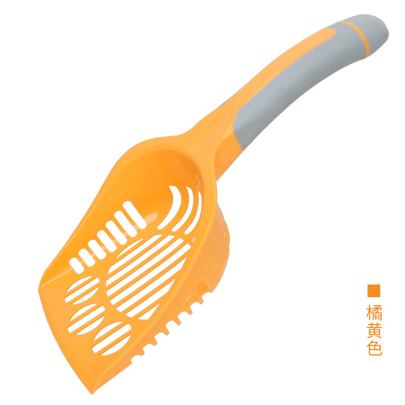 Pala especial de arena para gatos de plástico de orificio fino, pala de estiércol de mango largo grande, recogida de heces huecas, pala de arena de tofu, pala de estiércol de gato