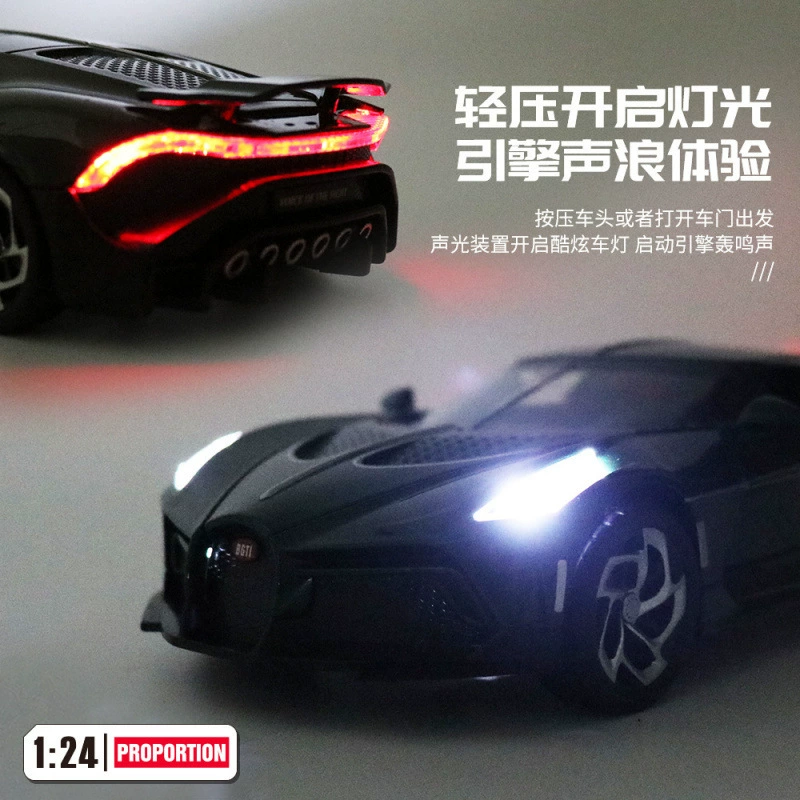 Metal car model, realistic racing car, toy car, scale 1:24