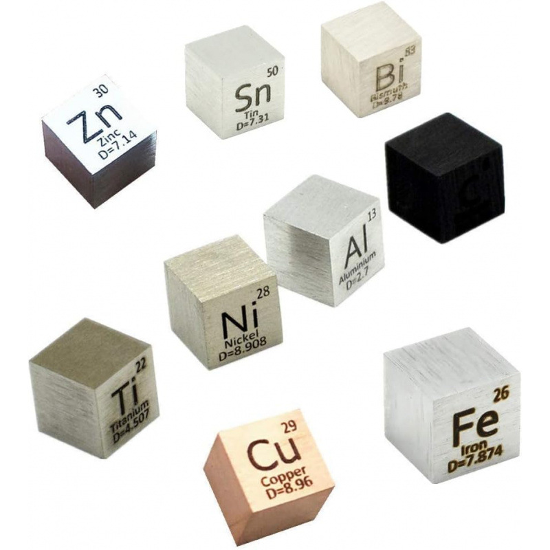 跨境热销实物元素金属立方体摆件0.39英寸10mm Copper Iron Cubes