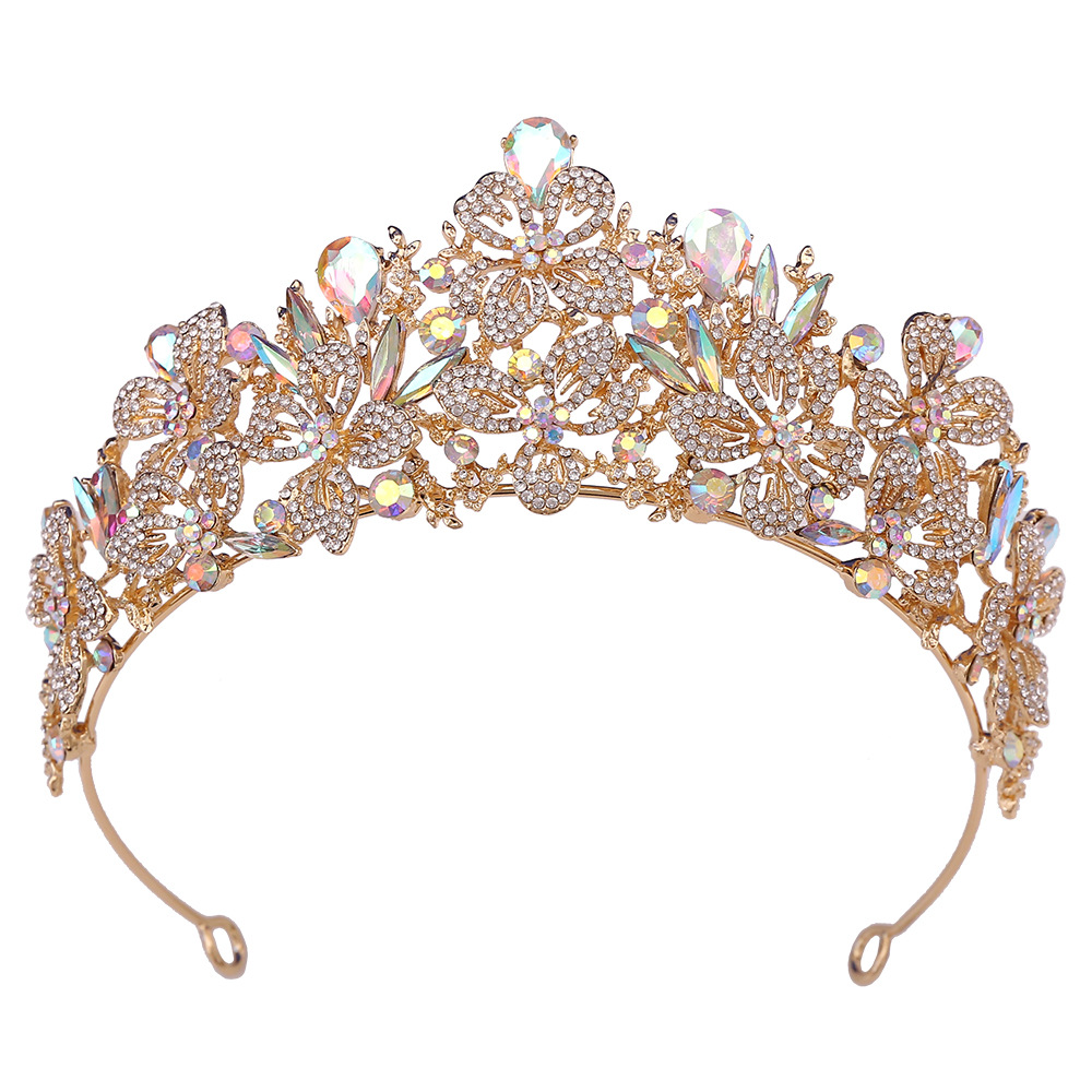 357g Weight Crown Hair Accessories Type 1 Piece Quantity Wedding, Birthday, Festival Occasion Alloy Material Leaves Pattern All Seasons Season Women's Gender Diamond Design Simple Style, Shiny Style Simple Style Shiny Women's Leaves Alloy Diamond Crown 26