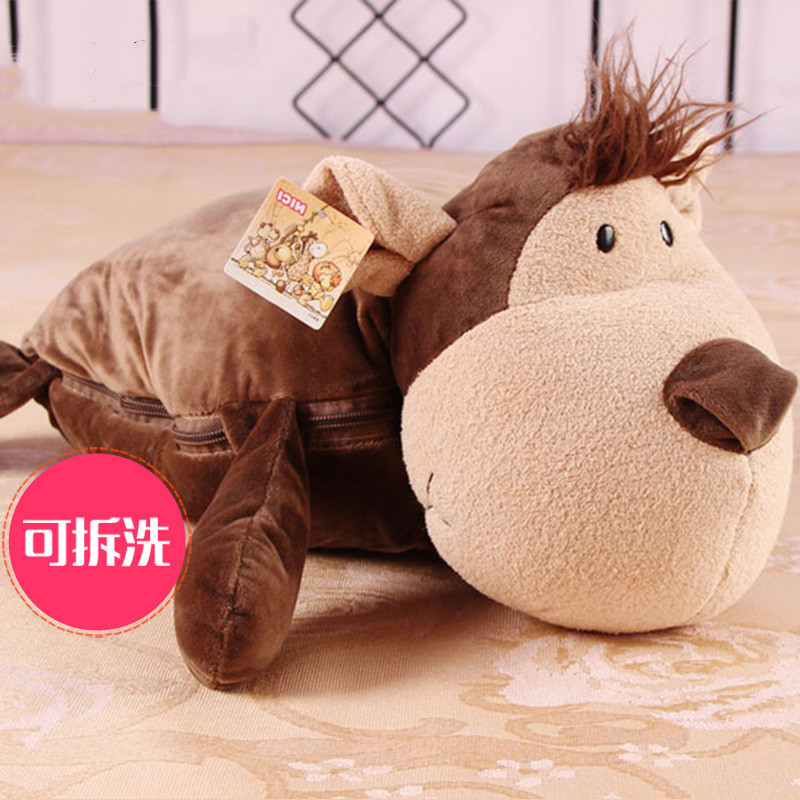 Almohada de Peluche con Diseño de Animal de Dibujos Animados, Manta Multifuncional Dos en Uno para Aire Acondicionado, Oficina, Siesta, Auto