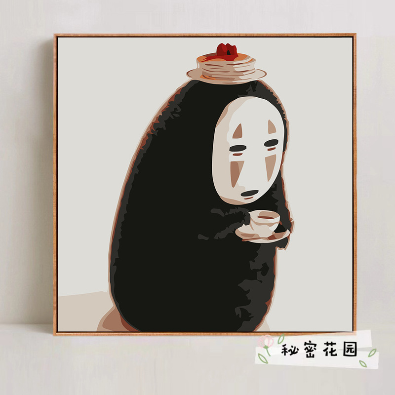 宮崎駿デジタル油絵DIY手描きぬりえ夏目友人帳ポニョ二次元アクリル画インスタ風|undefined