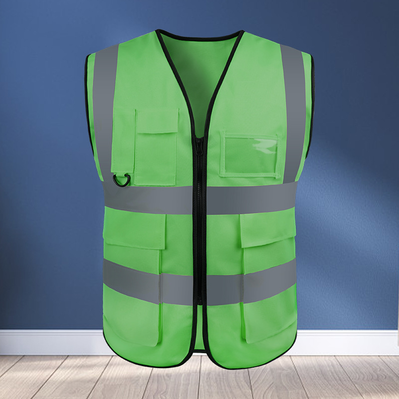 chaleco reflectante personalizado multibolsillo construcción de seguridad ventilada sitio de construcción sanitario transporte de conducción impresa de gran tamaño ropa reflectante