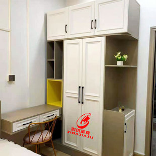 Dongguan Shenzhen Vacuum-Formed Panel Bed Wardrobe Desk Tatami Bed Cabinet Integrated Combination Table Apartment Storage Bed