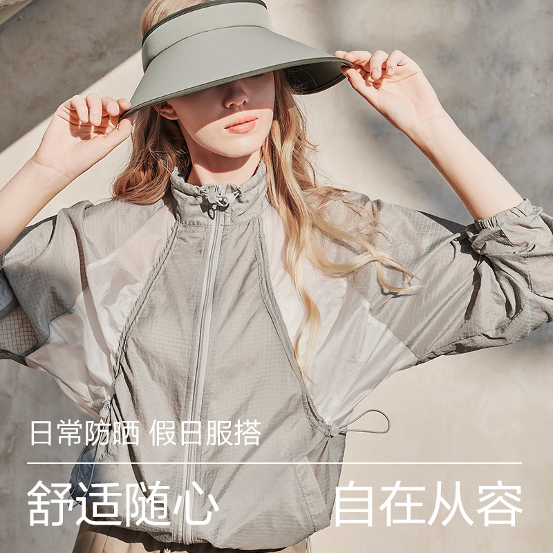 KK & uvno Ropa de protección solar Ropa de protección solar UV Chaqueta de moda ligera y transpirable para mujeres de verano