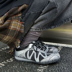 欧洲站2025秋真皮网面防滑底登山鞋女德训鞋新款轻便慢跑鞋子舒适