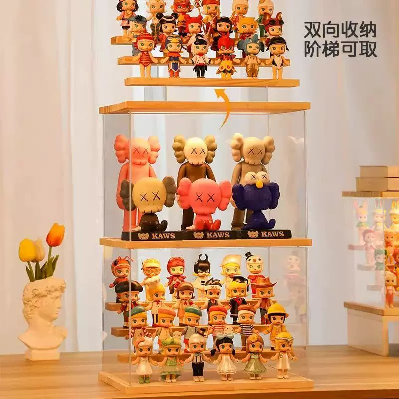 Acrylic stand with light, doll, storage box, minifigure, storage system
