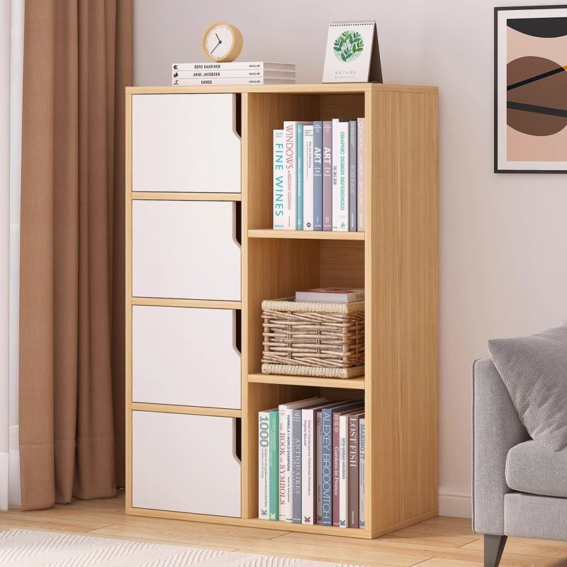 Gabinete simple a prueba de polvo estantería estantería estantería piso sala de estar doméstica contra la pared gabinete bajo gabinete de almacenamiento de estudiantes gabinete de celosía