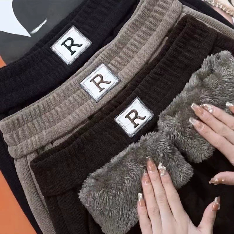 700 Ter толстые синельные Гаремные Брюки женские зимние толстые брюки в винтажном стиле на флисовой подкладке универсальные повседневные брюки прямые брюки R Standard