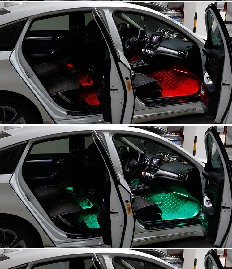 Cross-border hot-selling car interior atmosphere light modified car USB colorful RGB breathing foot Led music rhythm light