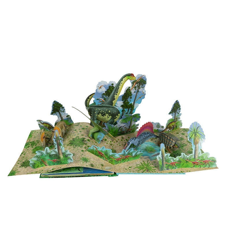 Индивидуальная книга-раскладушка с динозаврами для детей, твердая обложка, подарок для детей