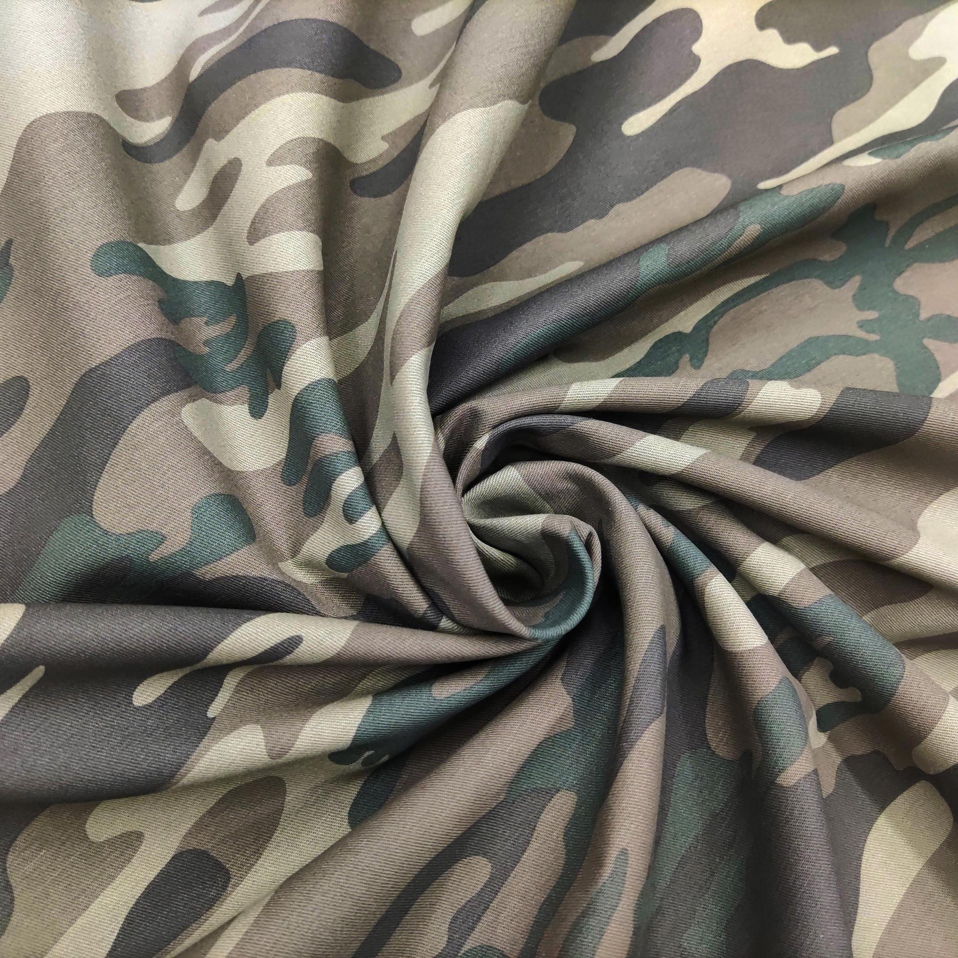 Tejido textil de algodón de impresión digital con tela de camuflaje de twill uniforme