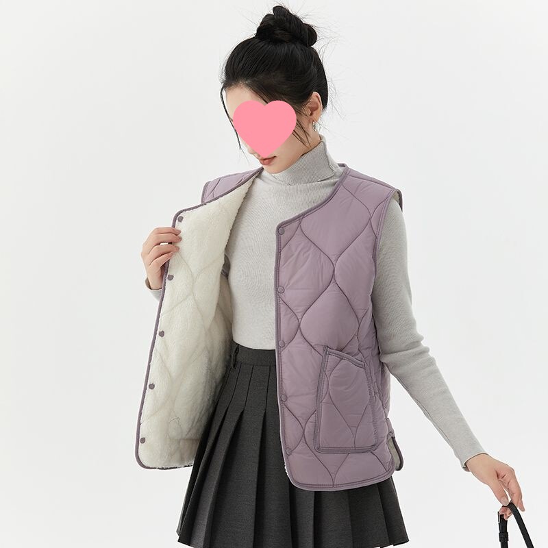 Clearance Winter down Cotton Women's Vest New Style Extended Version Warm Thickened Cold-Proof Outerwear Oversized Lightweight Model 2512