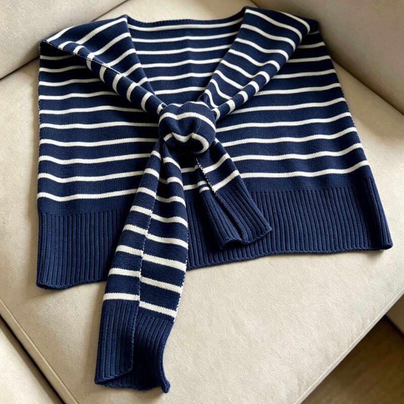 Spring and Autumn Knitted Striped Shawl, Thin Outerwear for Women, Summer Office Air-Conditioned Room Neck Protection Small Cardigan, Trendy Air-Conditioning Shirt Spring and Autumn Knitted Striped Shawl, Thin Outerwear for Women, Summer Office Air-Conditioned Room Neck Protection Small Cardigan, Trendy Air-Conditioning Shirt