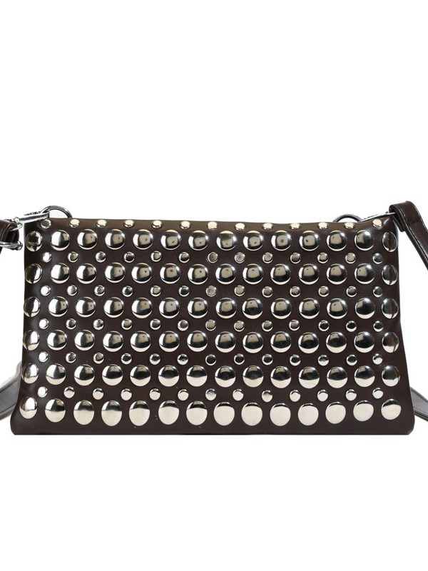 Comercio exterior transfronterizo al por mayor remache retro pequeño cuadrado bolsa 2025 nueva moda de nicho bolso de mensajero de hombro de todo fósforo