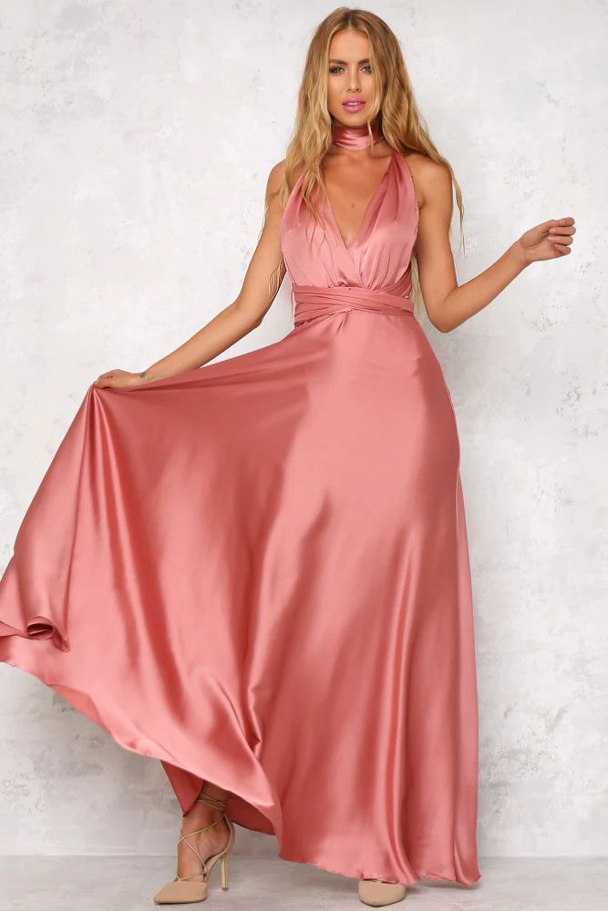 Femmes Robe De Fête Élégant Sexy Col En V Sans Manches Couleur Unie Maxi Longue Robe Banquet display picture 4