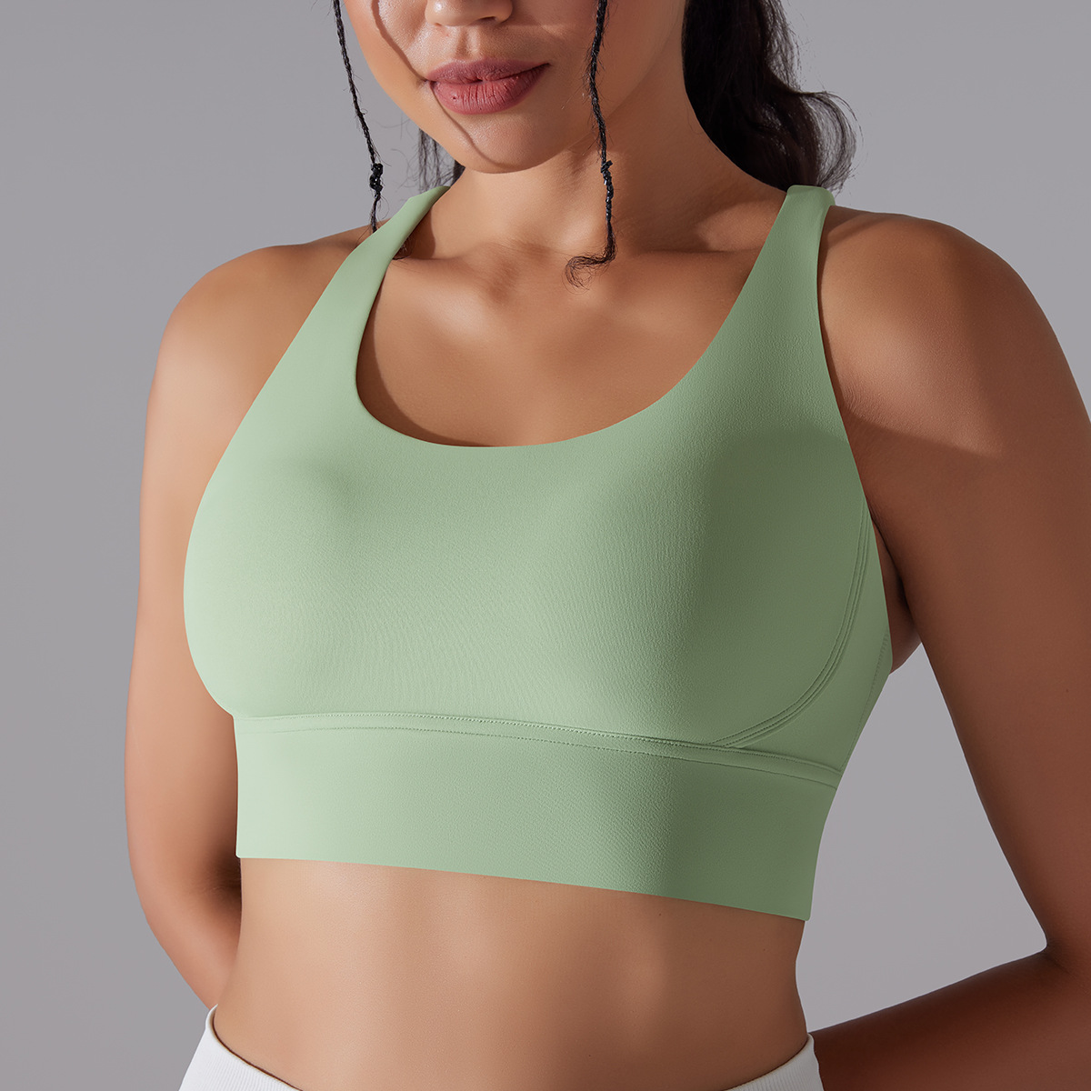 127g Weight Sleeveless Sleeve Length Nylon, Spandex Fabric Type Short Top Length Halter Crisscross Tank Tops Type Fitness, Yoga Occasion U Neck Neckline Solid Color Pattern Sports Style Sports Solid Color Nylon Spandex U Neck Active Tops Halter Crisscross Tank 132