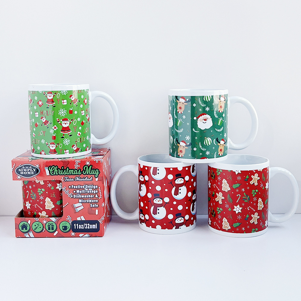 Taza de Cerámica Clásica para Café 11oz de Porcelana, Resistente a Altas Temperaturas para Navidad image 4