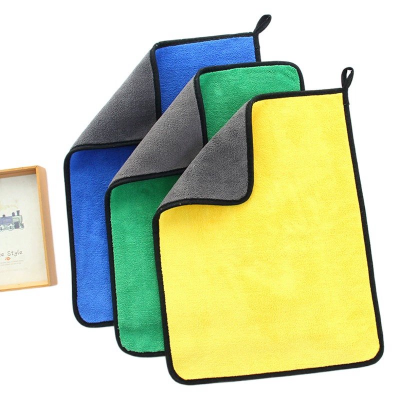 Коралловое флисовое автомобильное полотенце для автомойки двухцветное автомобильное полотенце утолщенное Впитывающее двустороннее автомобильное полотенце может быть напечатано с логотипом